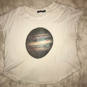 Planet graphic crop top